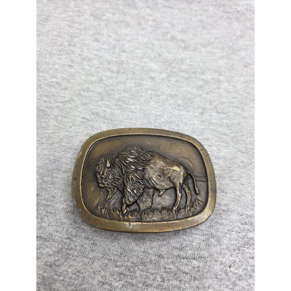 1977 Indiana Metal Craft American Bison Buffalo Belt Buckle